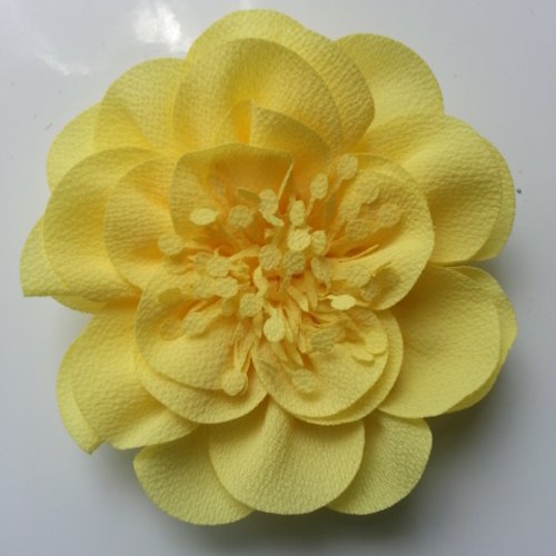 Grande fleur mousseline 10cm jaune