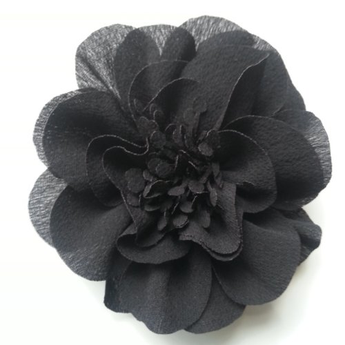 Grande fleur mousseline 10cm noir