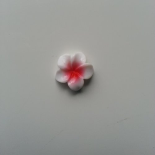 Fleur en résine 15mm blanc et rouge