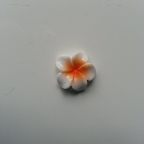 Fleur en résine 15mm blanc et orange
