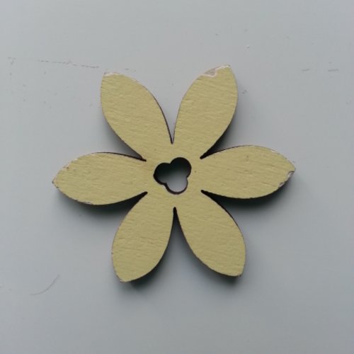 Fleur  en bois jaune  35mm