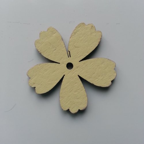 Fleur  en bois jaune  35mm