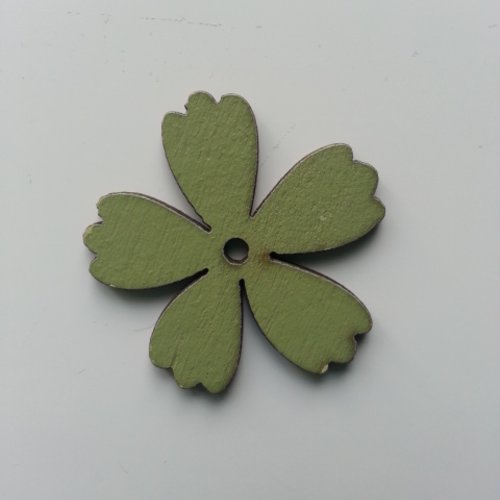 Fleur  en bois vert  35mm