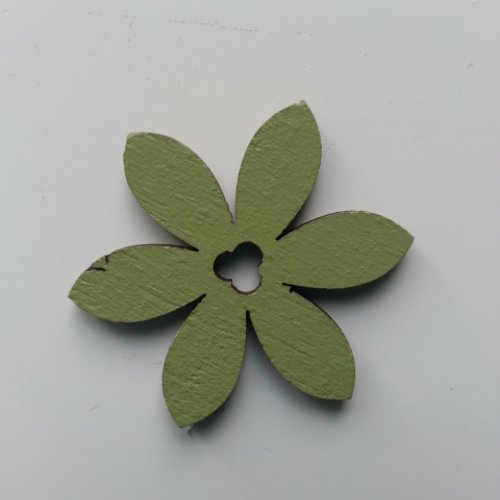 Fleur  en bois vert  35mm