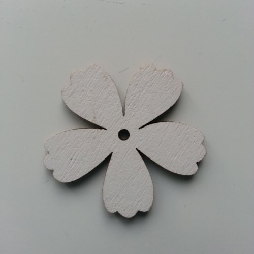 Fleur  en bois blanc  35mm