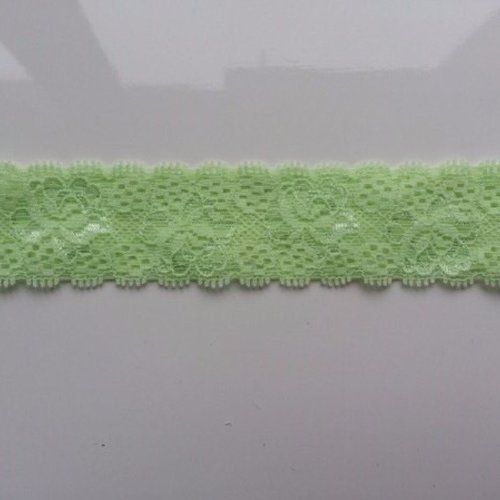 Bandeau dentelle élastique 35mm vert pastel