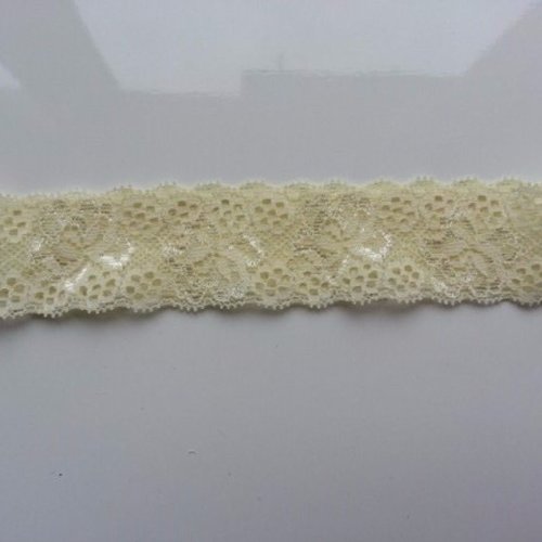 Bandeau dentelle élastique 35mm ivoire