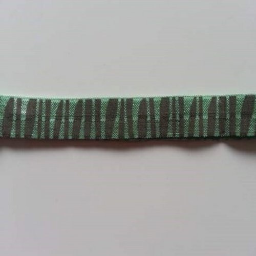 Bandeau élastique vert rayé gris