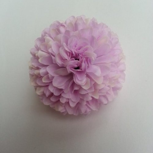 Fleur  en tissu pompon 50mm mauve
