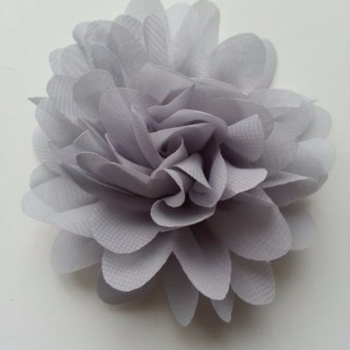 Fleur en mousseline gris 10cm