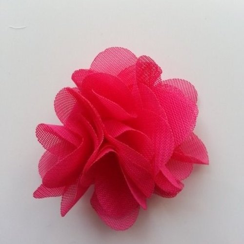 Petite fleur en tissu rose fuchsia   4cm