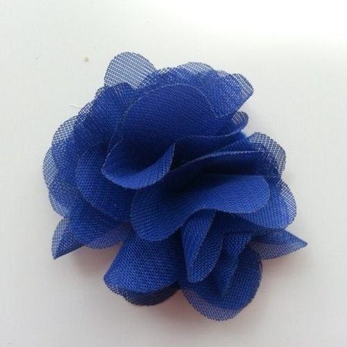 Petite fleur en tissu bleu  4cm