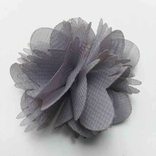 Petite fleur en tissu gris  4,5cm