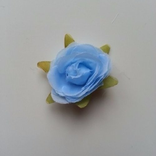 Rose en tissu bleu 40mm