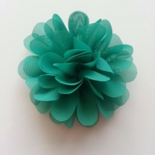 Fleur en tissu mousseline de 60mm vert