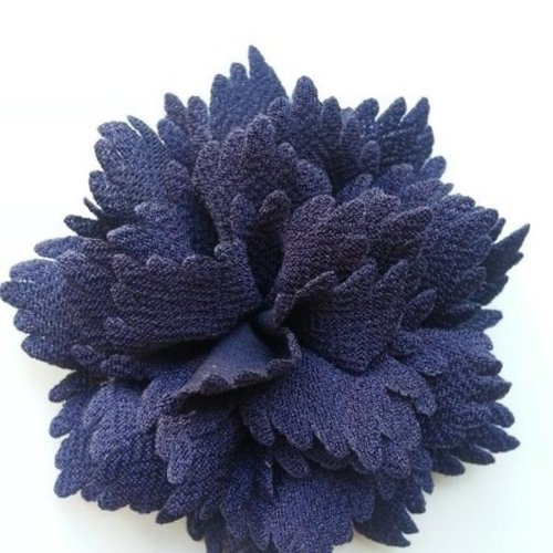 Fleur en tissu bleu marine 80mm