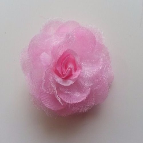 Fleur  en tissu rose  45mm