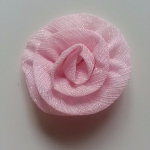 Rosette  en tissu  55mm rose