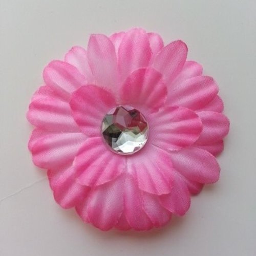 Fleur marguerite en tissu rose 55mm