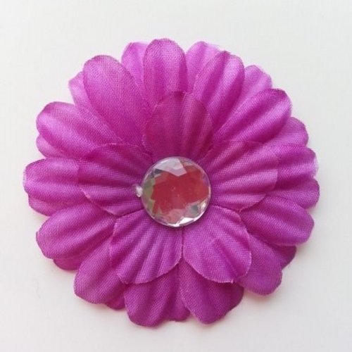 Fleur marguerite en tissu violet 55mm