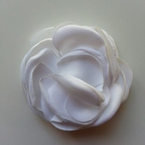 Fleur en satin de soie 50mm blanc