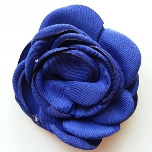 Fleur en satin de soie 50mm bleu royal