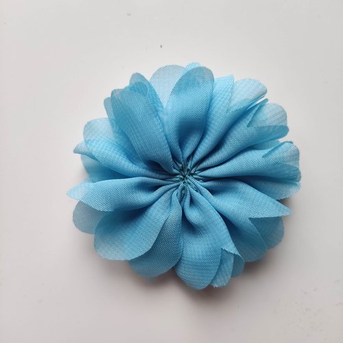 Fleur mousseline bleu   70mm