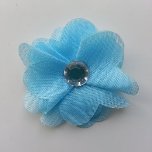 Fleur en tissu mousseline 50mm bleu ciel
