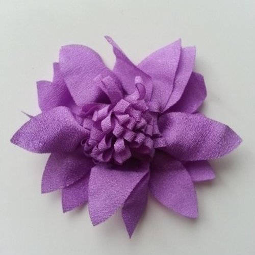 Fleur en tissu de 70mm violet