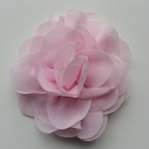 Fleur de pavot  en mousseline rose pale 80mm