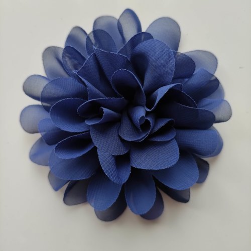 Fleur en mousseline bleu 10cm