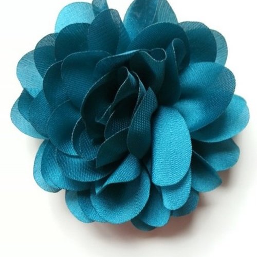 Fleur en mousseline de soie de 60mm bleu vert