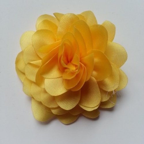 Fleur en mousseline de soie de 60mm jaune