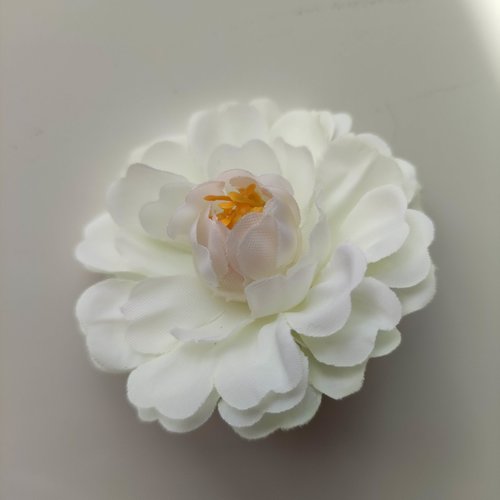 Fleur artificielle pistil en tissu ivoire   55mm
