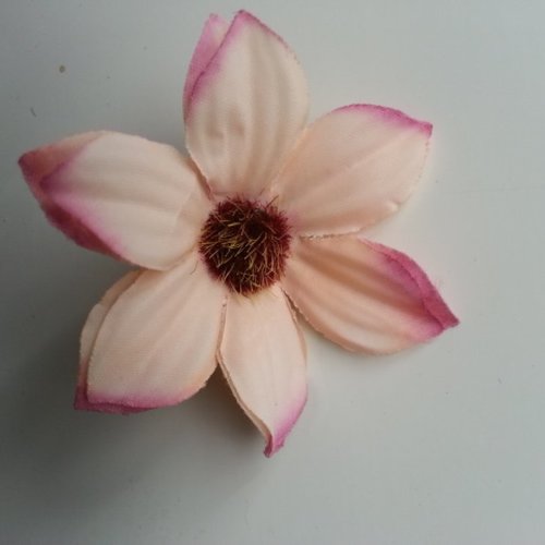 Fleur artificielle marguerite en tissu 60mm peche et vieux rose