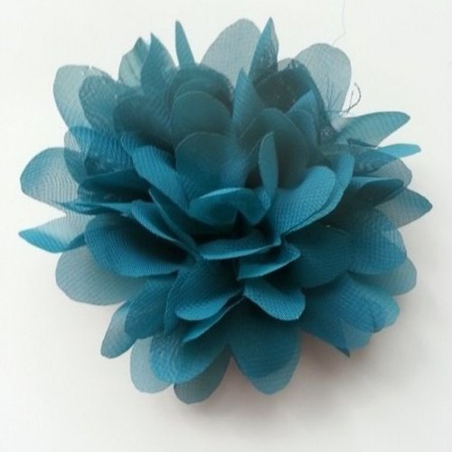 Fleur en mousseline bleu vert  10cm