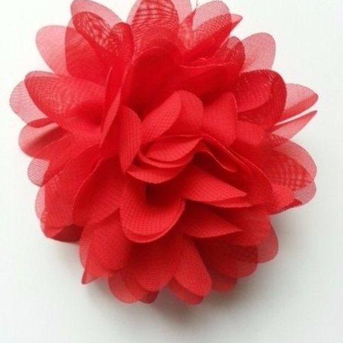 Fleur en mousseline rouge 10cm