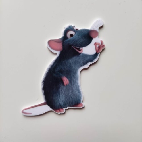 Cabochon  plat en résine souris , rat ratatouille 60*65mm