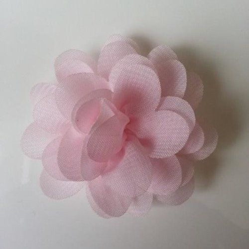 Fleur en tissu mousseline de 60mm rose pale