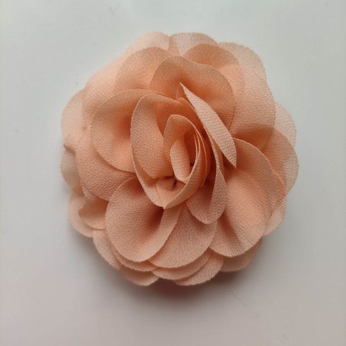 Fleur de pavot  en mousseline abricot 80mm