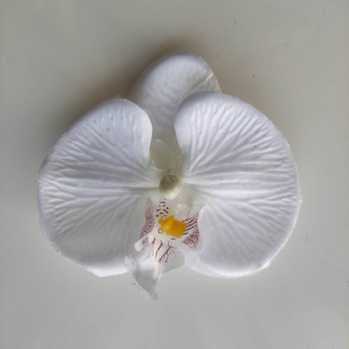 Orchidée  en tissu blanc  80mm