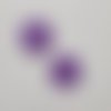 Lot de 2  fleurs en  feutrine violet  40mm