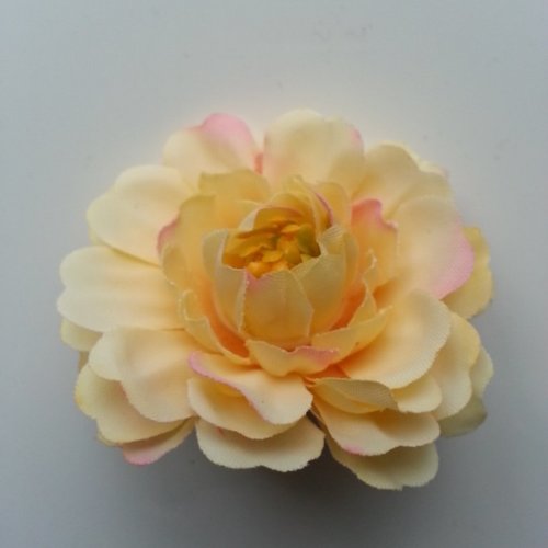 Fleur artificielle en tissu beige et rose 55mm