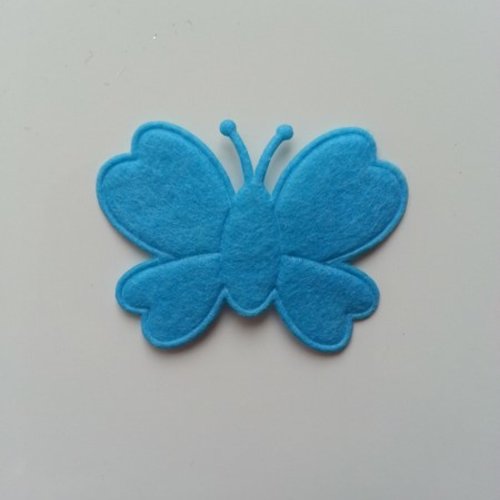Papillon  en feutrine bleu 45*35mm