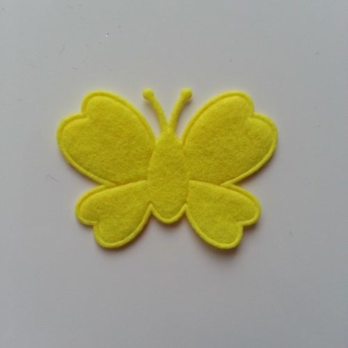 Papillon  en feutrine jaune 45*35mm