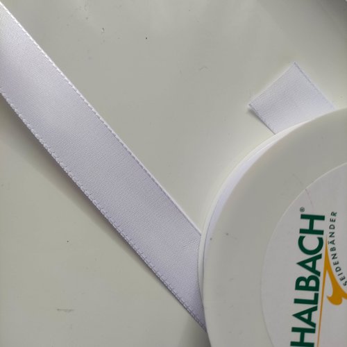 1 metre de ruban  polyester blanc  25 mm