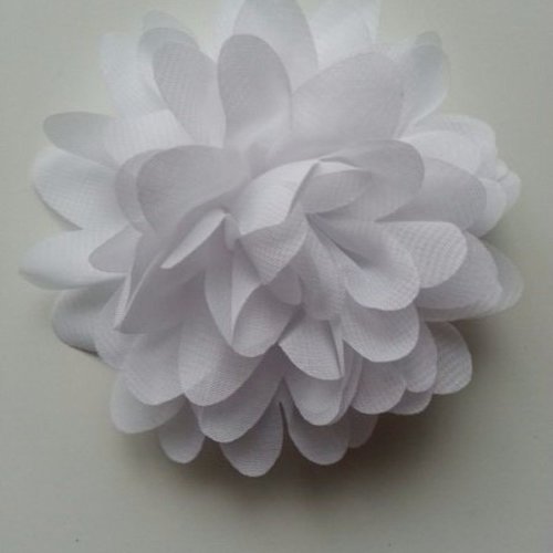 Fleur en mousseline blanc 10cm