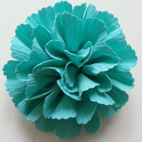 Fleur en tissu  10 à 11cm vert