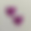 Lot de 2 coeurs en feutrine 31mm violet