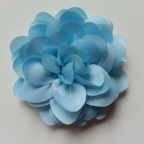 Fleur en mousseline de soie de 60mm bleu ciel
